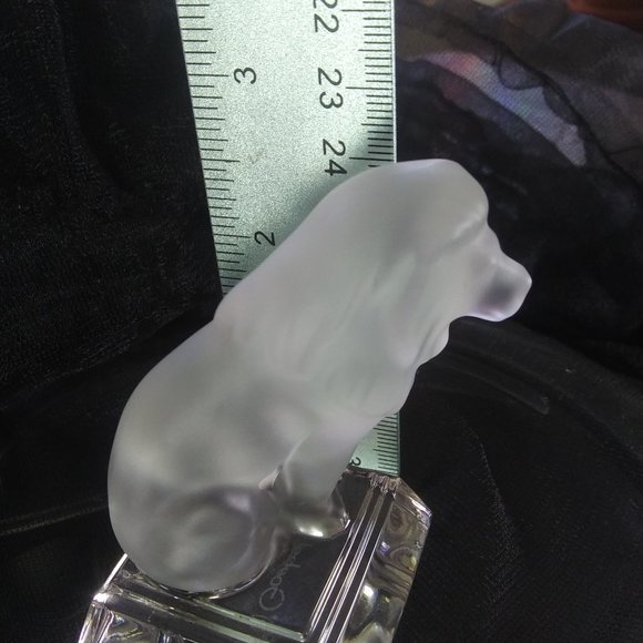 Goebel Lion Frosted Lead Crystal Figurine Paperweight very polished bottom - Picture 5 of 16